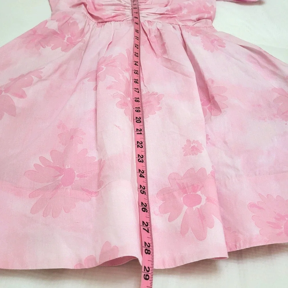 NWT Coach Pink Puff Sleeve Girlcore Floral Japanese Streetwear Mini Dress 10